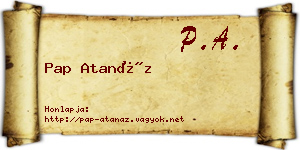 Pap Atanáz névjegykártya
