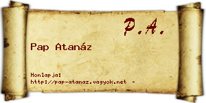 Pap Atanáz névjegykártya